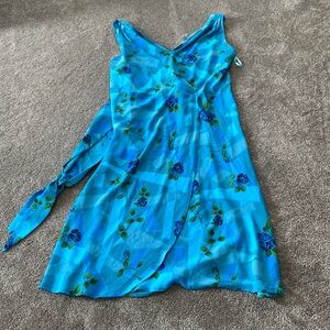 Millennium Blue Floral Sleeveless Midi Dress SIZE 18 – Summer Fit & Flare